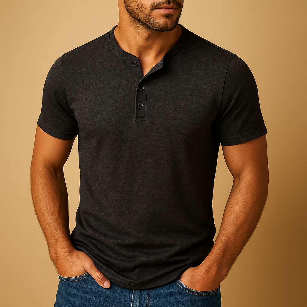 Camiseta De Algodón Para Hombre Cuello Redondo