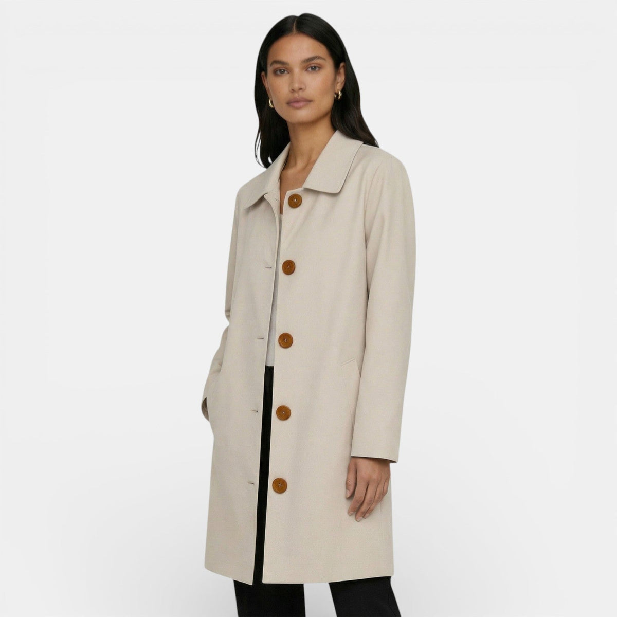 Gabardina de Mujer Midi con Corte Moderno y Diseño Ligero y Versátil
