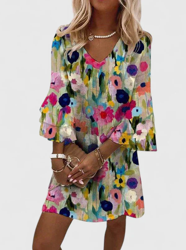 Vestido corto estampado | mini vestido floral para eventos