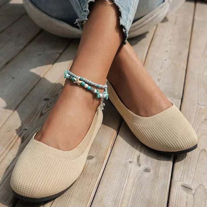Bailarinas de Malla para Mujer con Punta Redonda y Suela Flexible