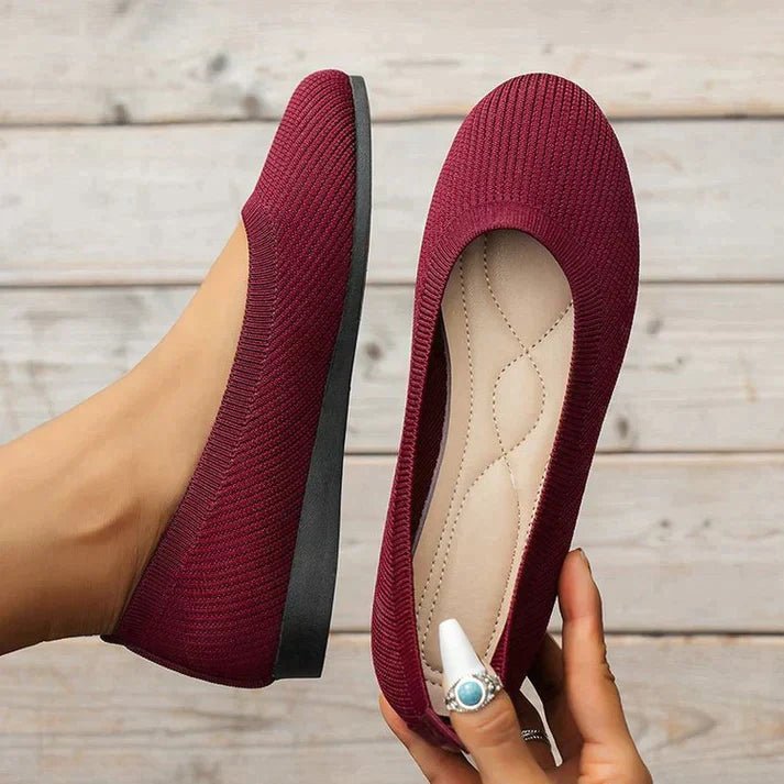 Bailarinas de Malla para Mujer con Punta Redonda y Suela Flexible