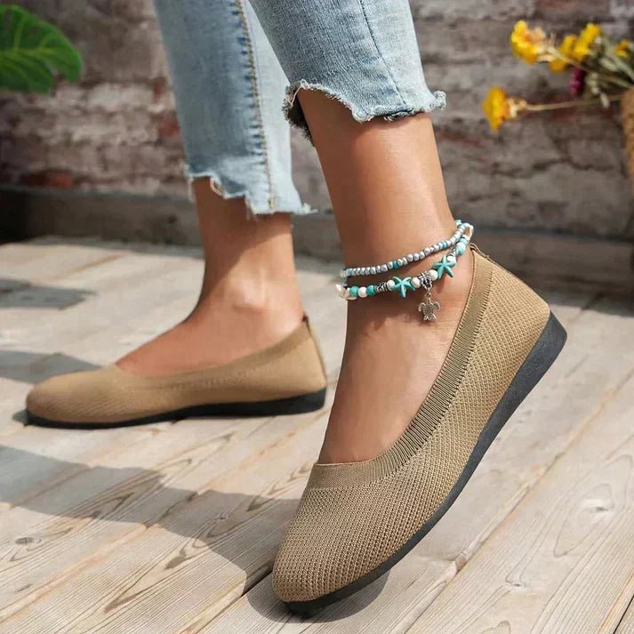 Bailarinas de Malla para Mujer con Punta Redonda y Suela Flexible