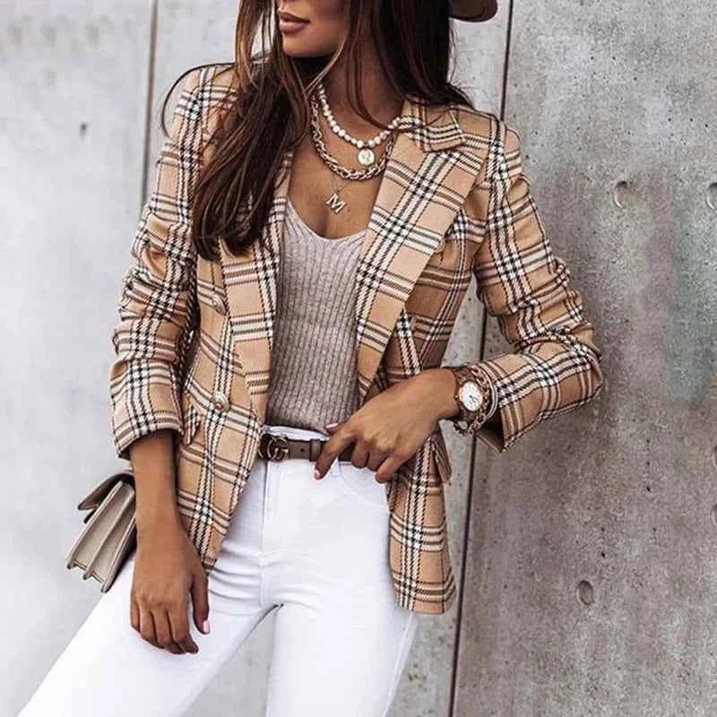Blazer Entallado para Mujer con Ligero Stretch y Solapa Clásica