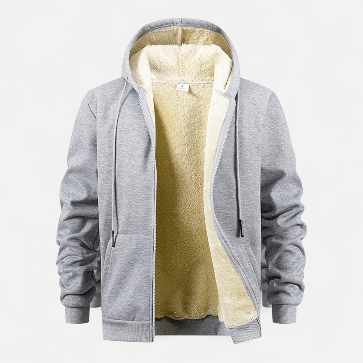 Chaqueta de Hombre con Capucha y Cremallera Completa con Forro Polar Suave