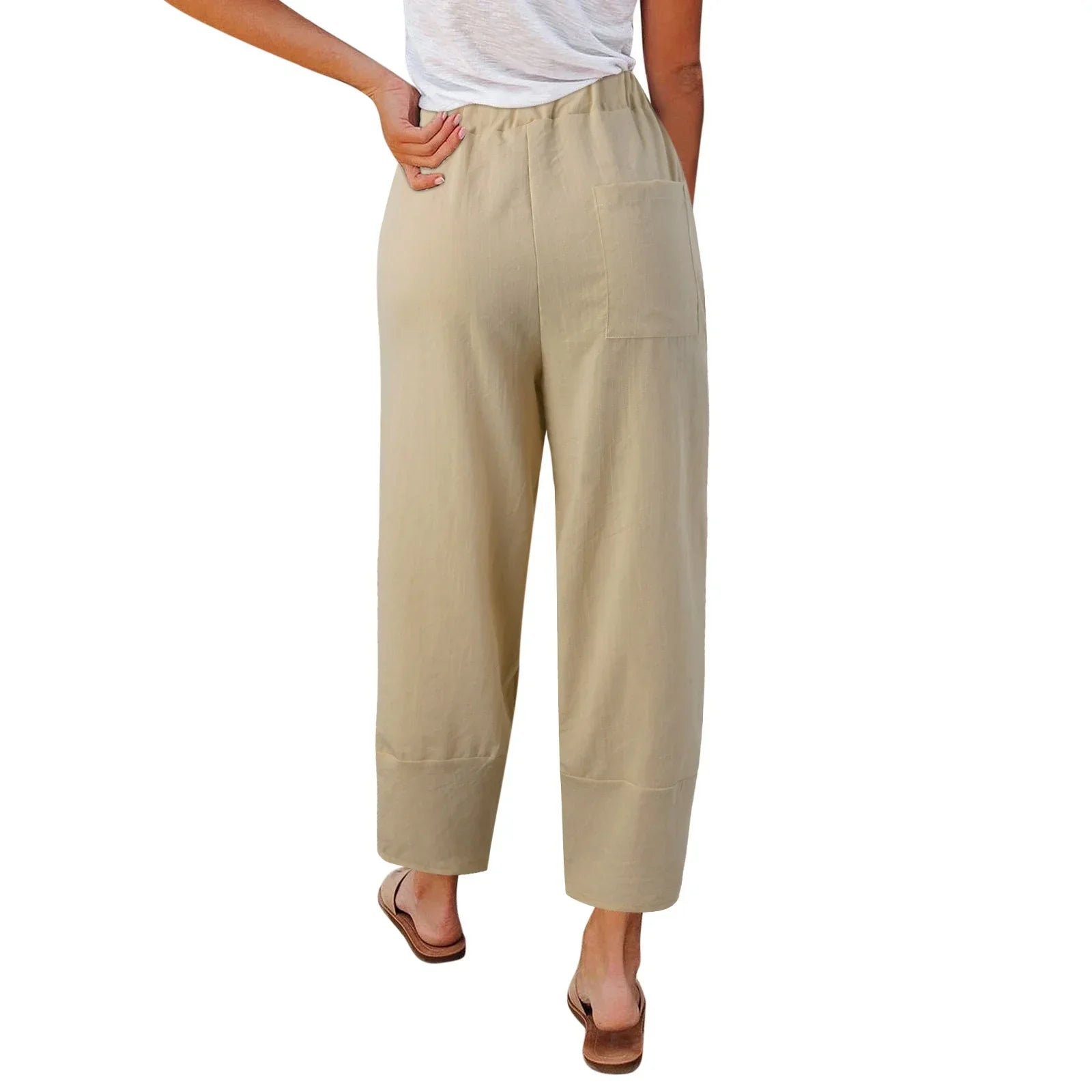 Pantalones de Pata Ancha para Mujer con Diseño Holgado y Corte Tobillero