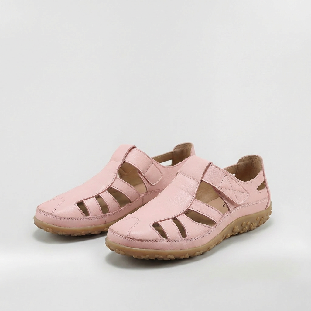 Sandalias Cerradas para Mujer Zapatos de Cuero con Tiras y Suela de Gran Confort