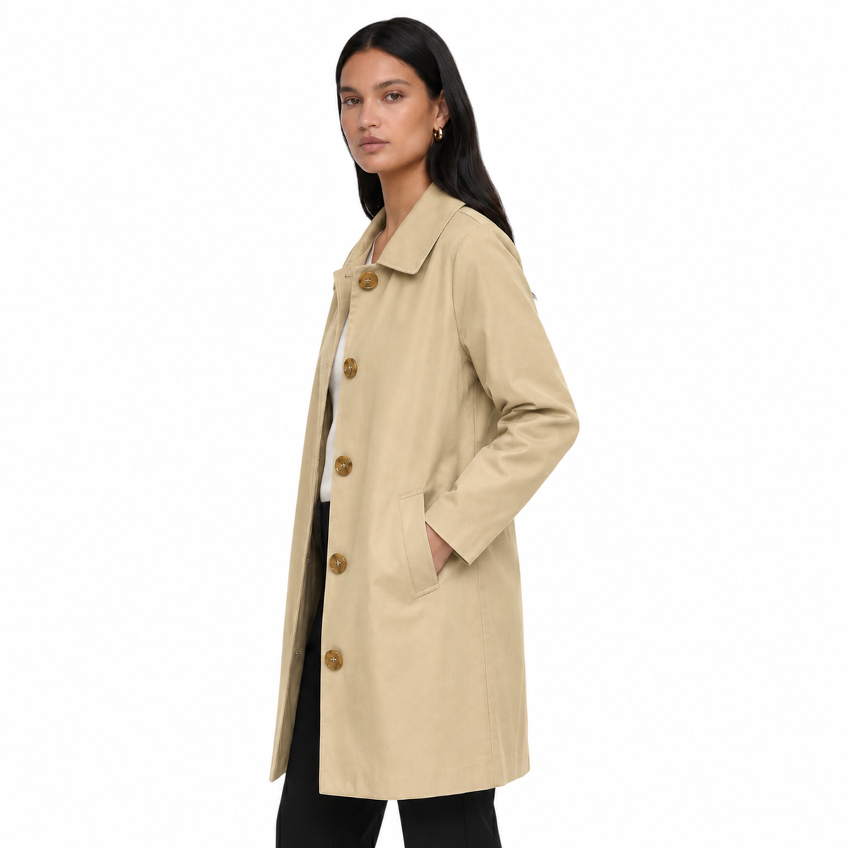 Gabardina de Mujer Midi con Corte Moderno y Diseño Ligero y Versátil