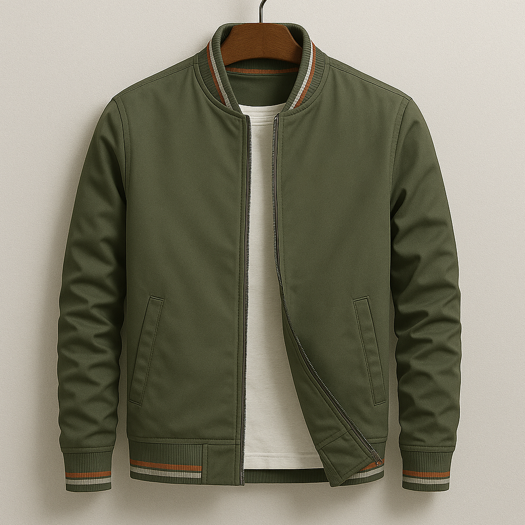 Chaqueta Bomber para Hombre de Poliéster con Corte Slim Fit y Cierre de Cremallera