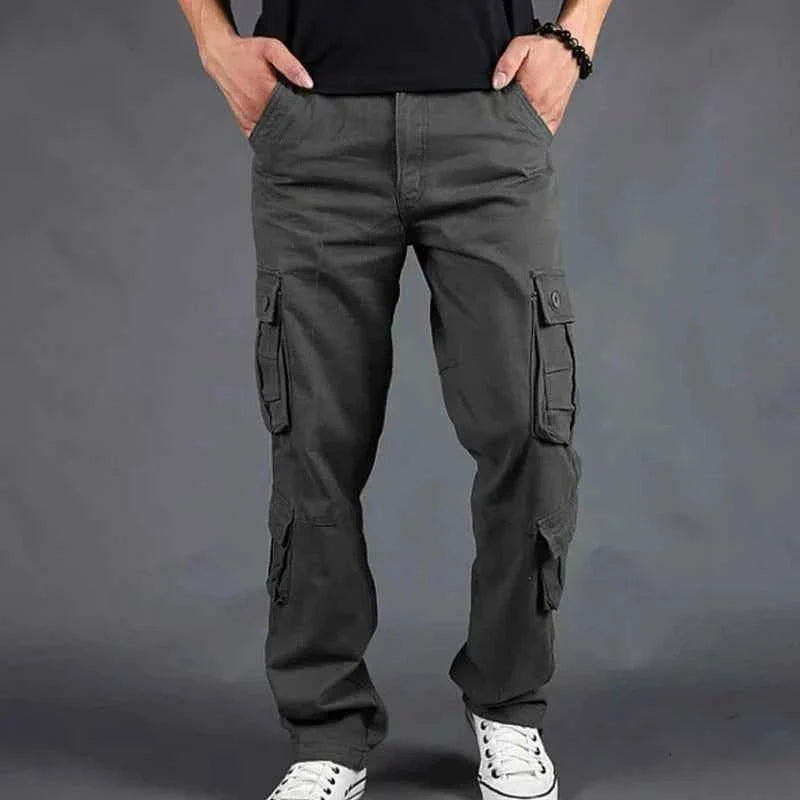 Pantalón Cargo de Hombre con Bolsillos Funcionales y Cintura Ajustable
