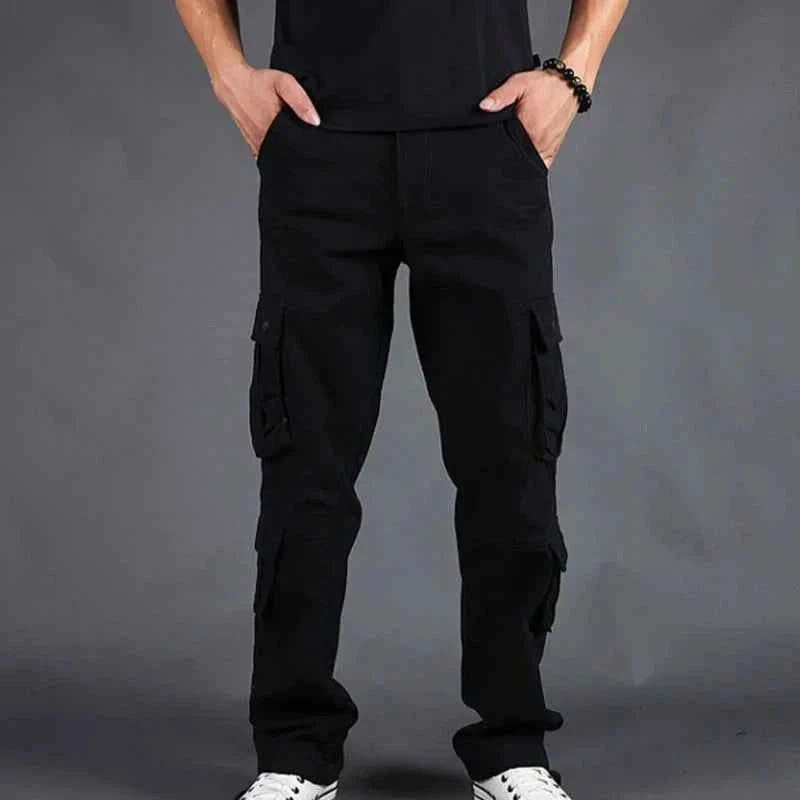 Pantalón Cargo de Hombre con Bolsillos Funcionales y Cintura Ajustable