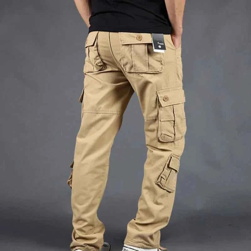 Pantalón Cargo de Hombre con Bolsillos Funcionales y Cintura Ajustable