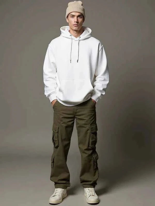 Pantalón Cargo de Hombre con Bolsillos Funcionales y Cintura Ajustable
