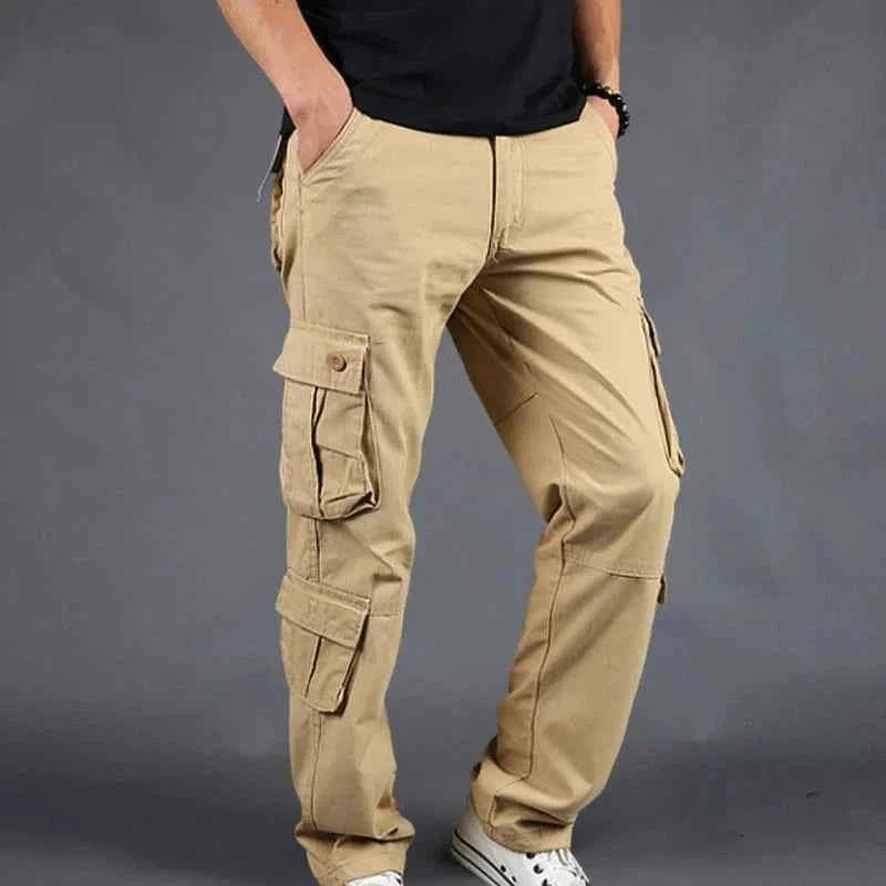 Pantalón Cargo de Hombre con Bolsillos Funcionales y Cintura Ajustable