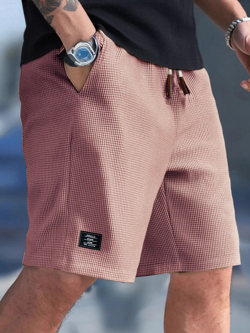 Pantalones cortos para hombre - corte regular con cordón - casual diario