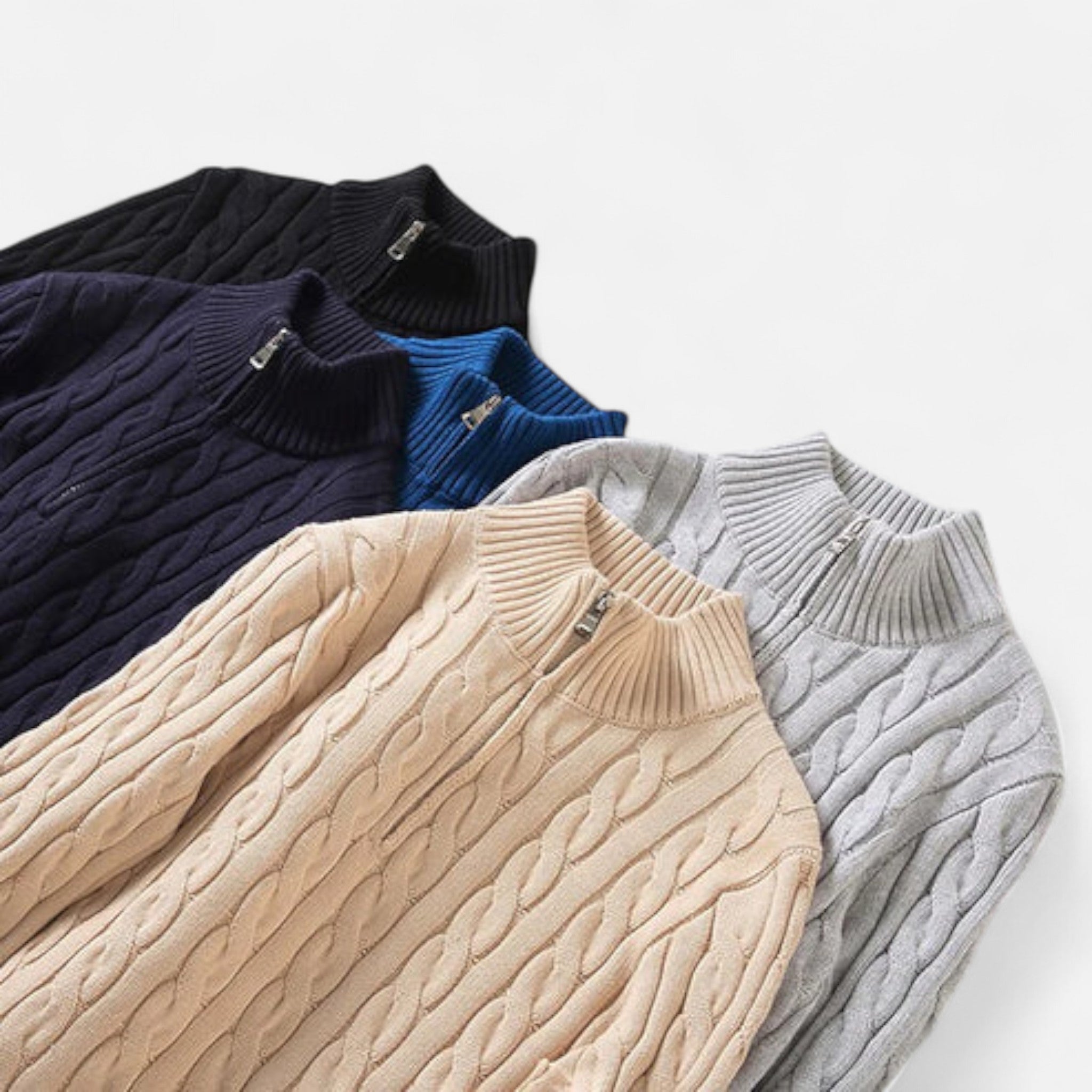 Jersey Half-Zip Hombre Cuello Alto Estilo Clásico
