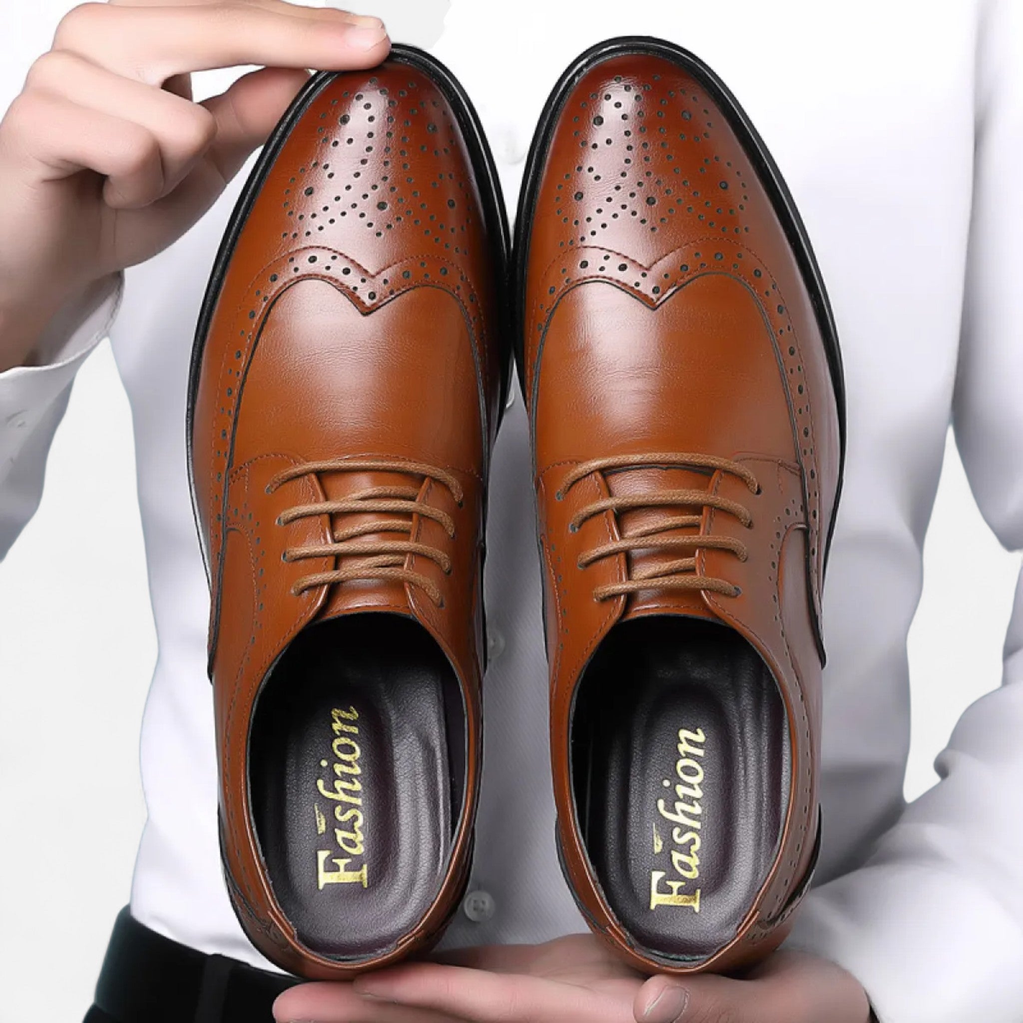Zapatos Formales Hombre Estilo Inglés Perforado