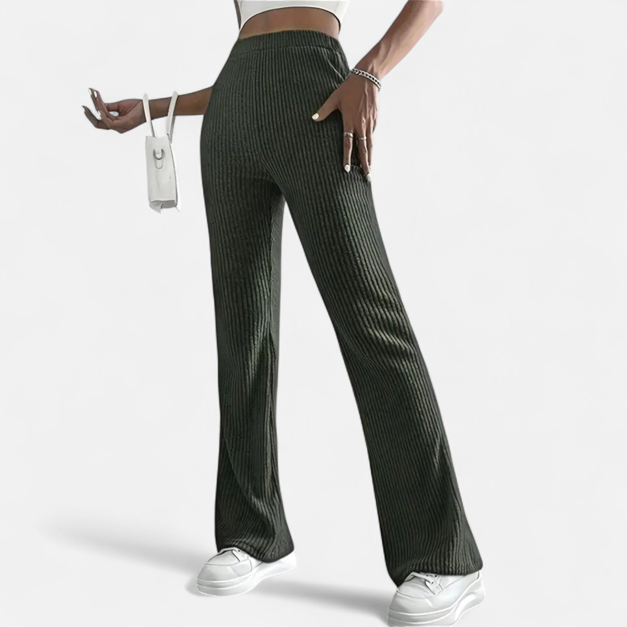 Pantalón Elegante Cintura Alta Mujer