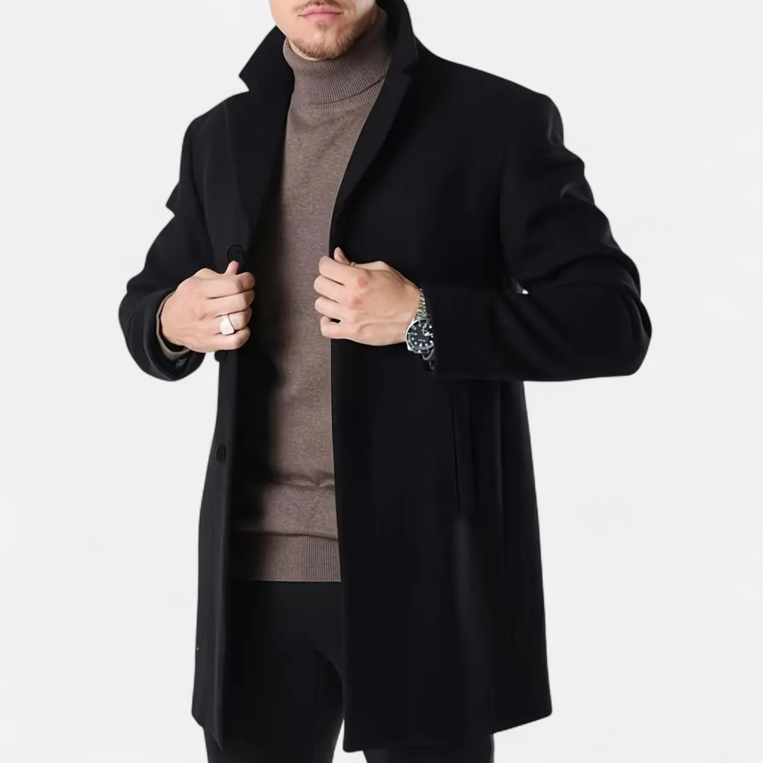 Abrigo Hombre Otoño Invierno Estilo Business Casual