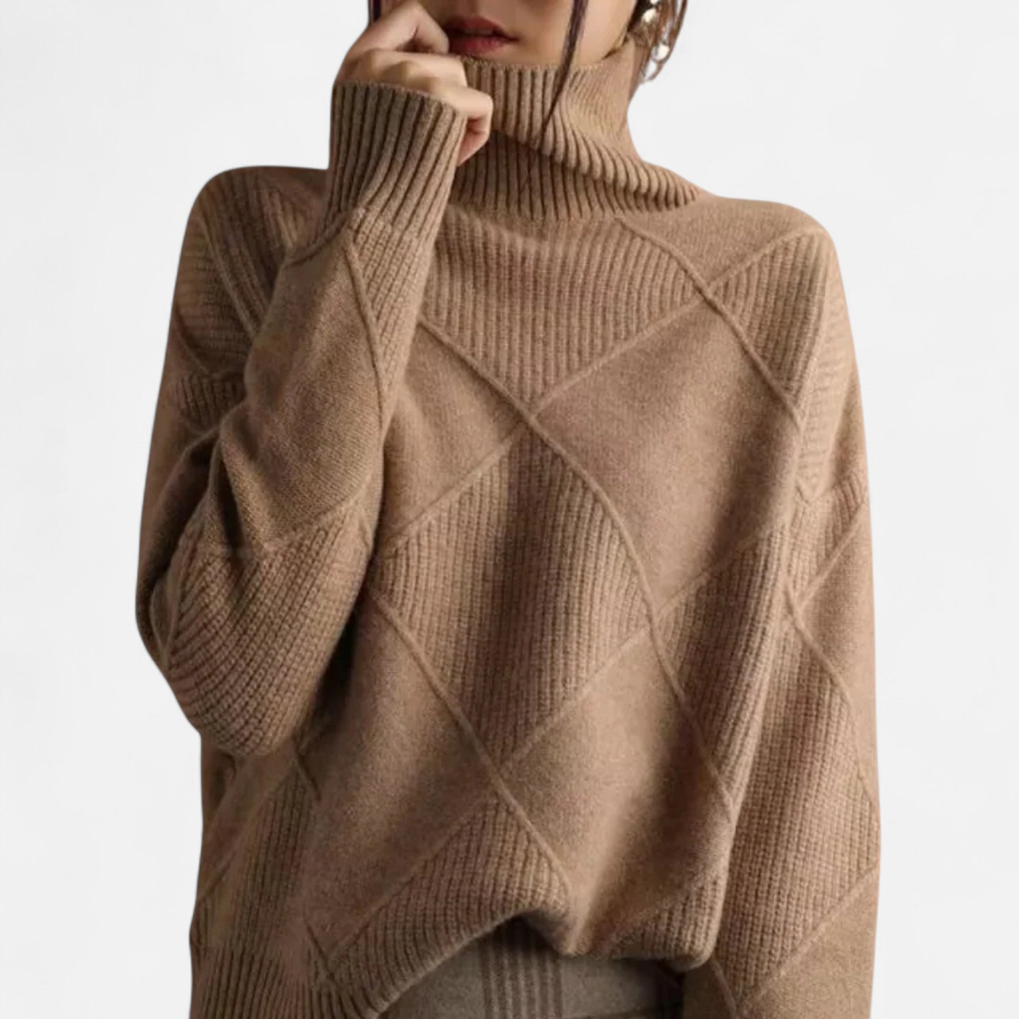 Suéter Mujer Cachemira Cuello Alto Envolvente