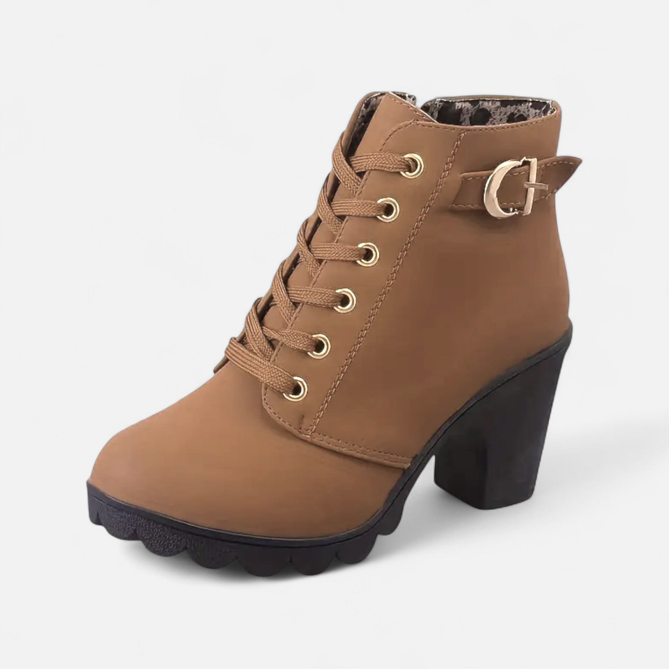Botines Cortos Mujer con Tacón de Bloque Elegante
