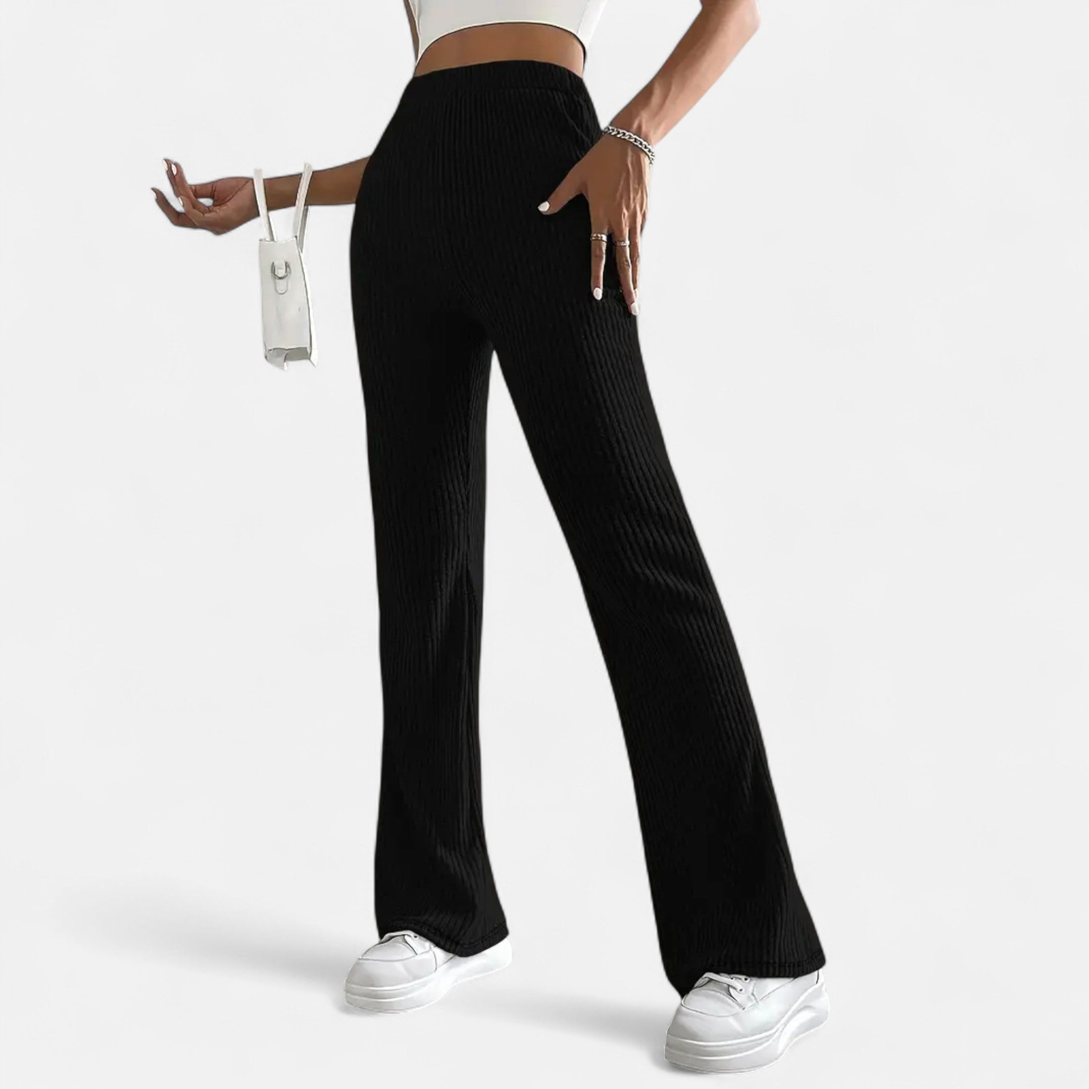 Pantalón Elegante Cintura Alta Mujer