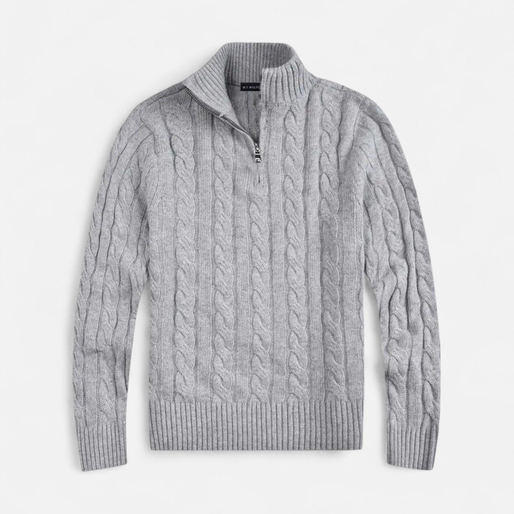 Jersey Half-Zip Hombre Cuello Alto Estilo Clásico