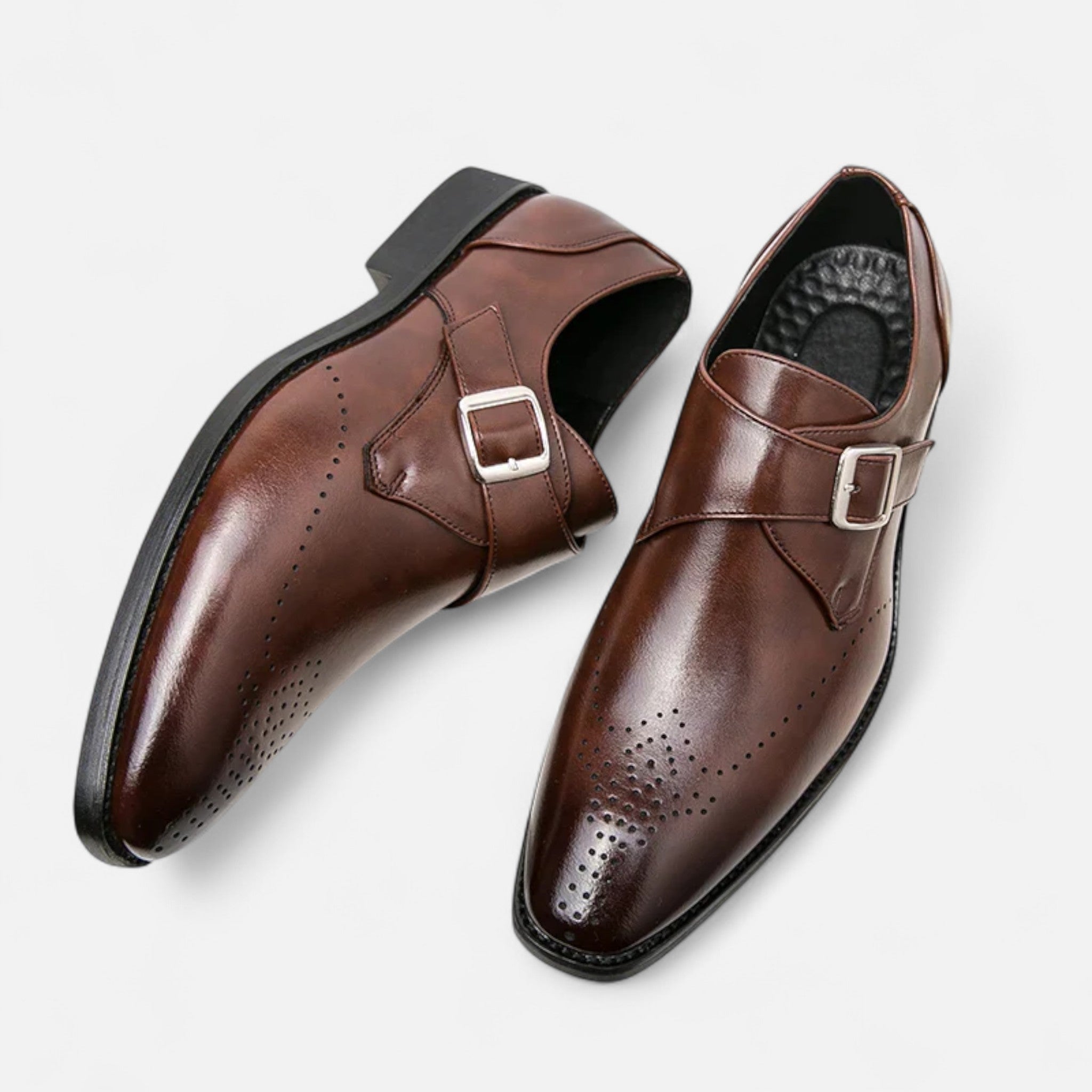 Zapatos Monk Strap Hombre Ashford Puntera Perforada