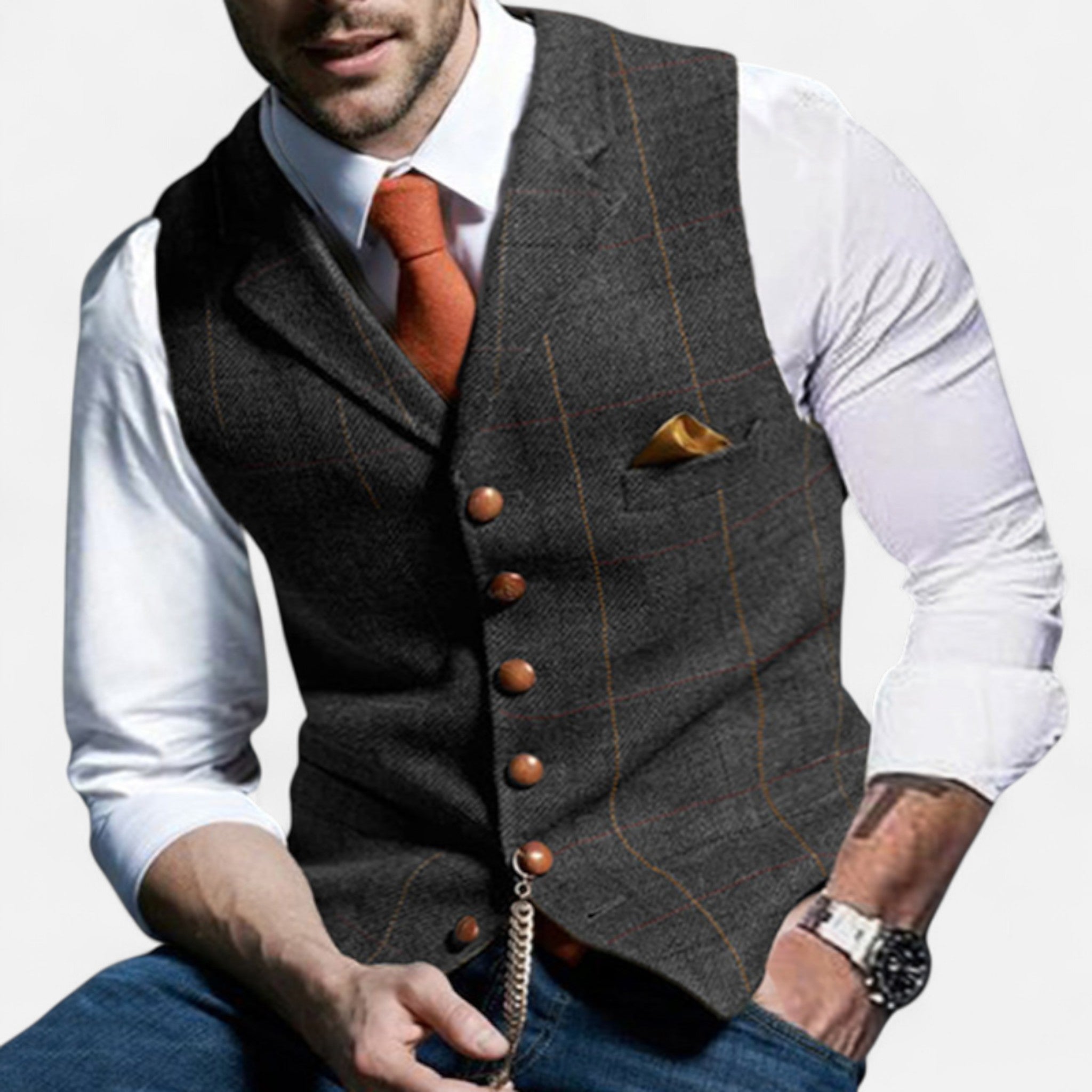 Chaleco Hombre Vintage con Corte Clásico