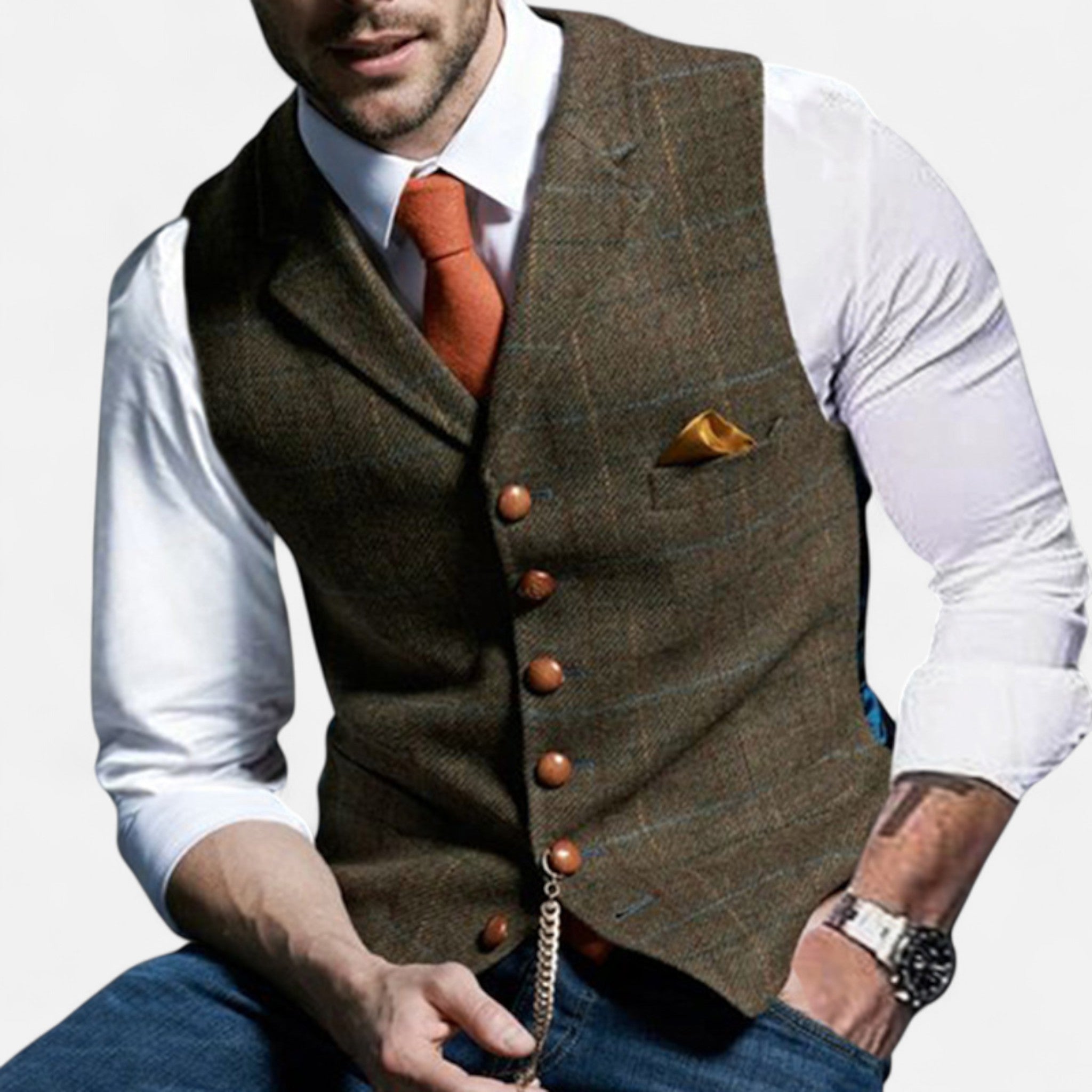 Chaleco Hombre Vintage con Corte Clásico