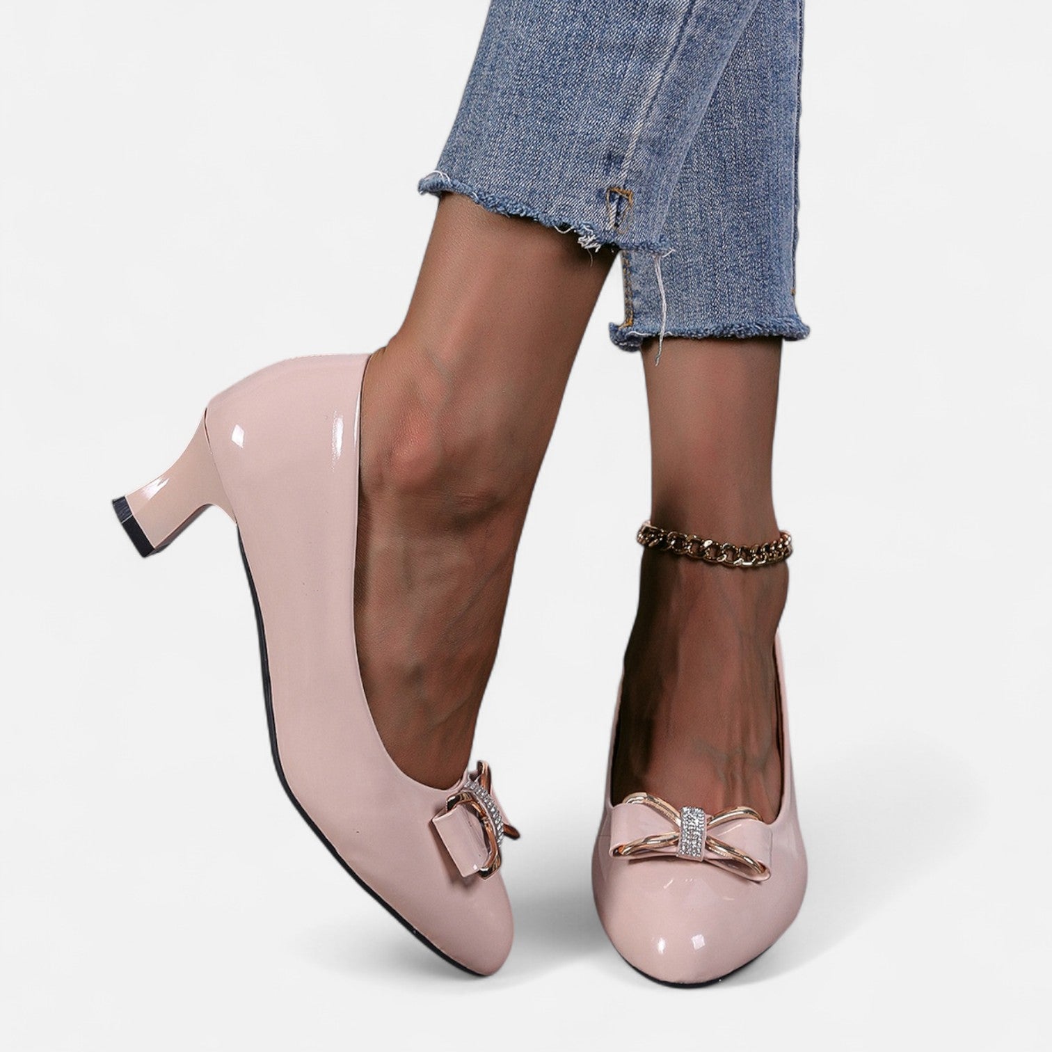 Tacones Altos Lazo Cristal Mujer