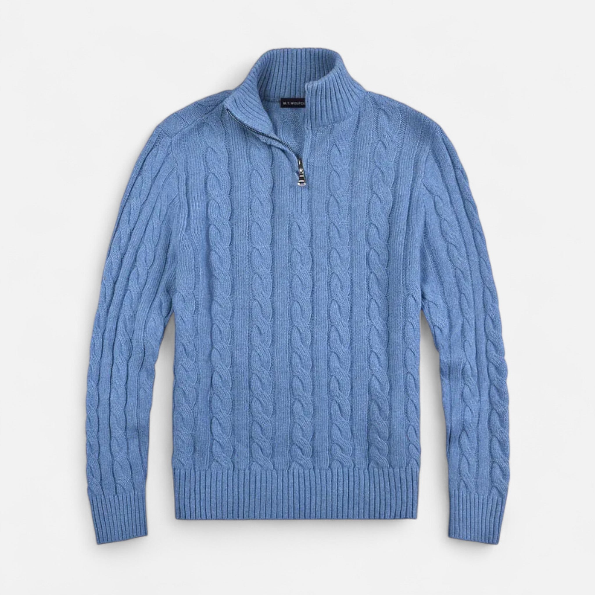 Jersey Half-Zip Hombre Cuello Alto Estilo Clásico