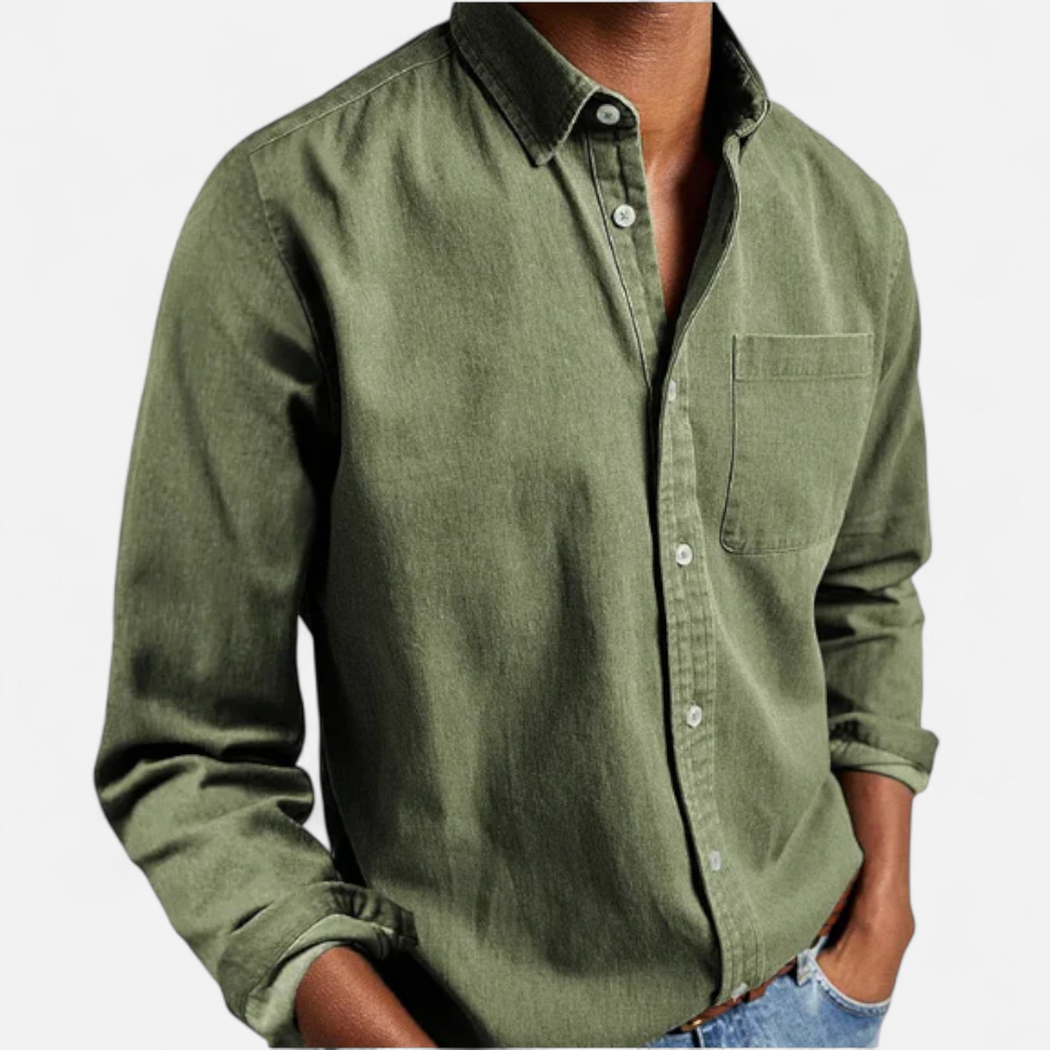 Camisa Denim Hombre Algodón Premium Estilo Clásico