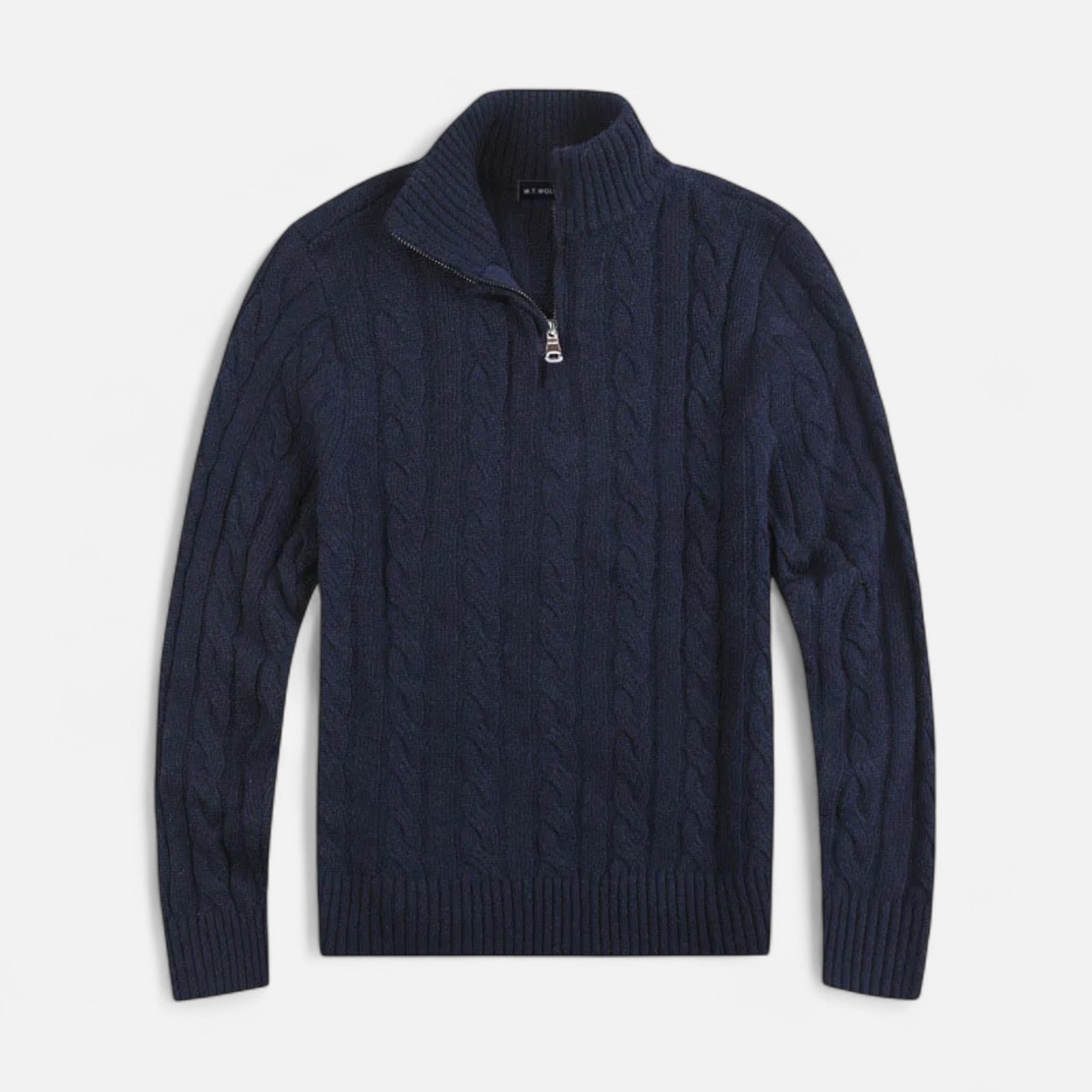 Jersey Half-Zip Hombre Cuello Alto Estilo Clásico