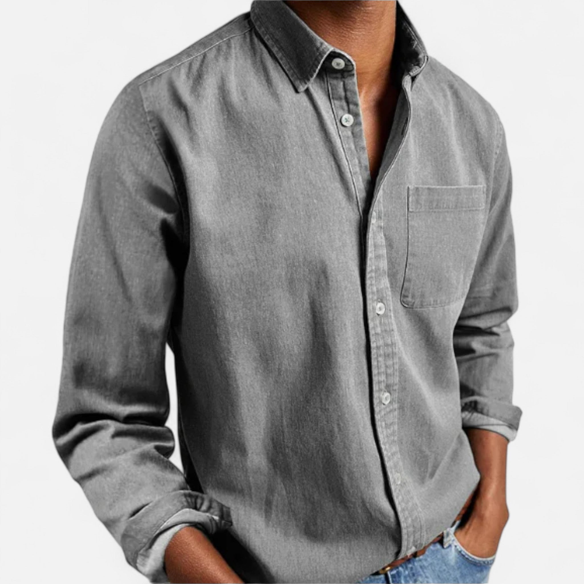 Camisa Denim Hombre Algodón Premium Estilo Clásico