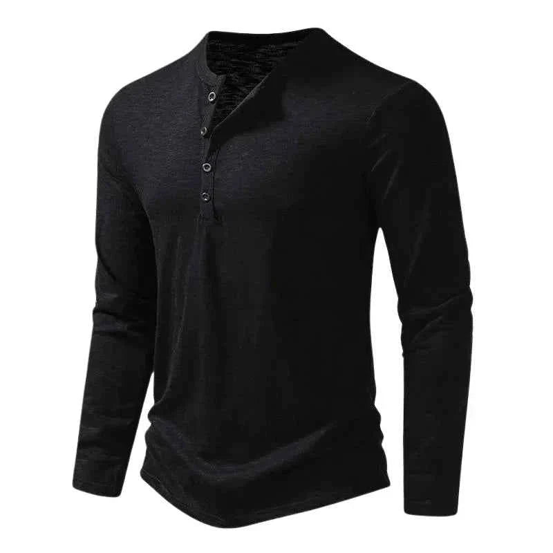 Camiseta de Hombre de Manga Larga con Corte Regular y Bajo Recto