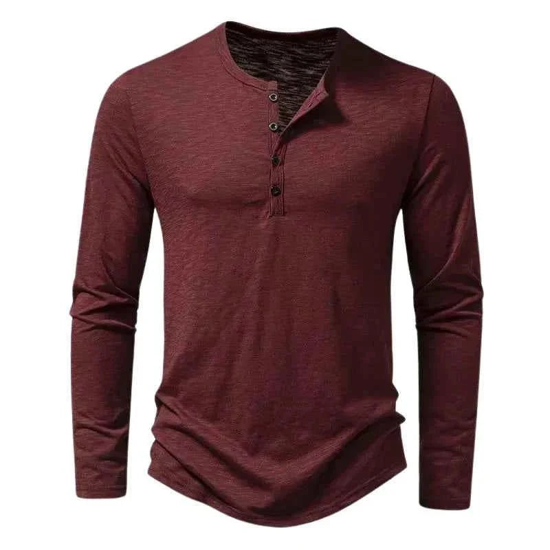 Camiseta de Hombre de Manga Larga con Corte Regular y Bajo Recto