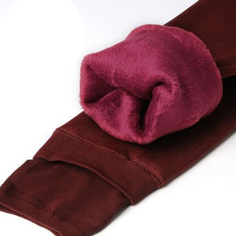 Leggings termici da donna in nylon ed elastan con doppio strato interno in pile