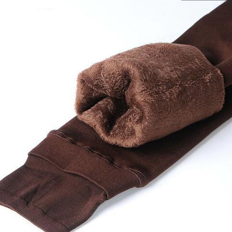 Leggings termici da donna in nylon ed elastan con doppio strato interno in pile