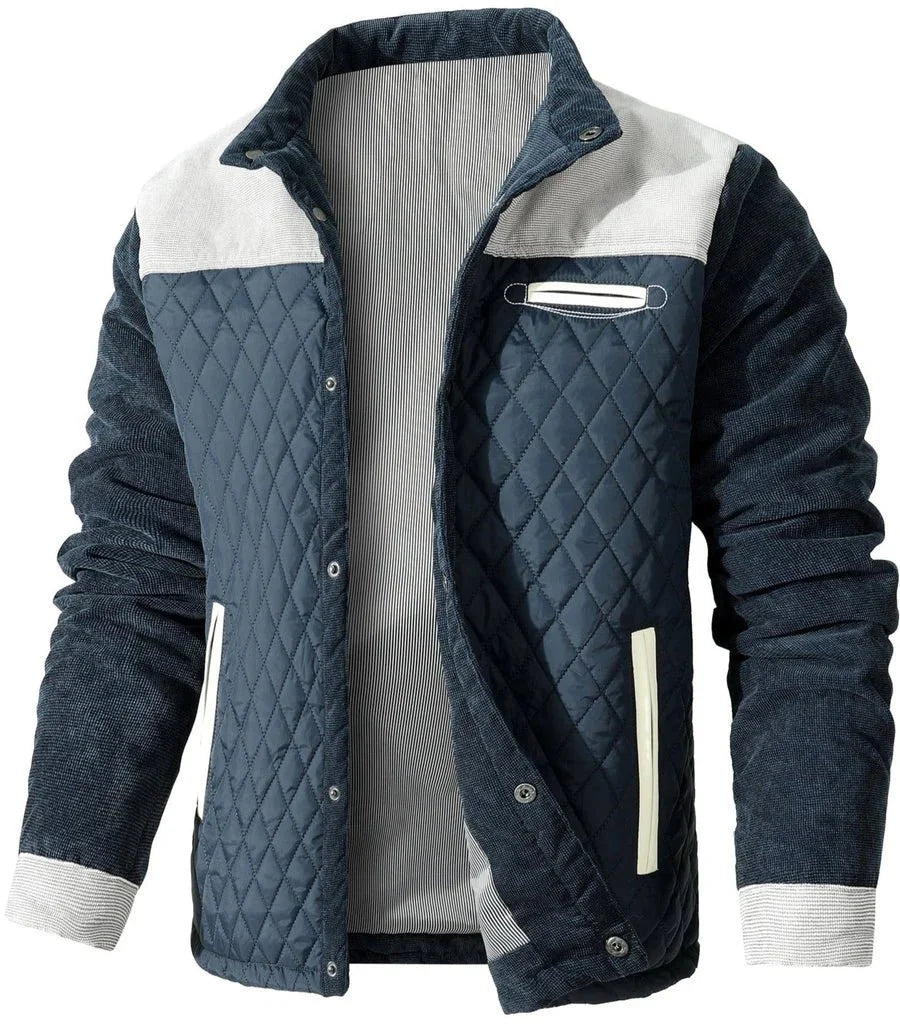 Chaqueta Acolchada Ligera para Hombre con Corte Regular y Largo a la Cadera