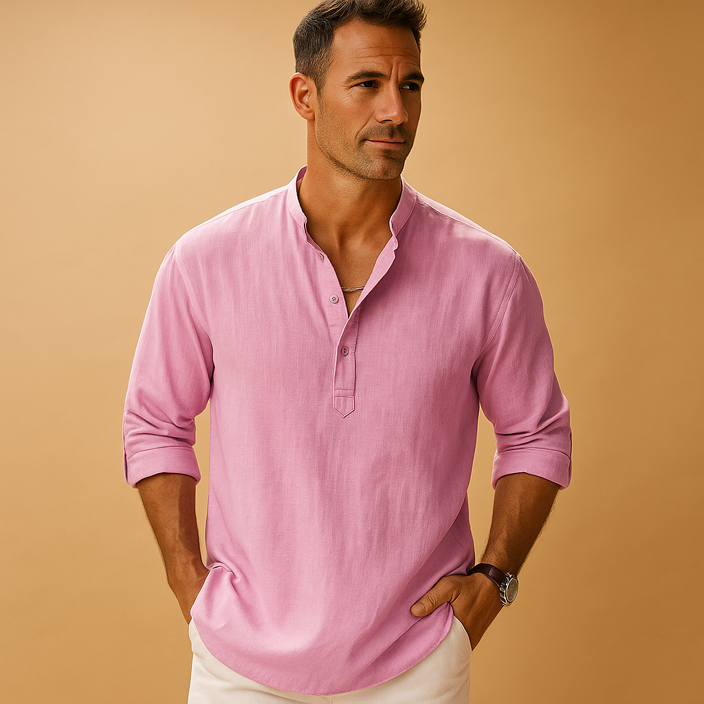 Camisa De Manga Larga Con Cuello En V
