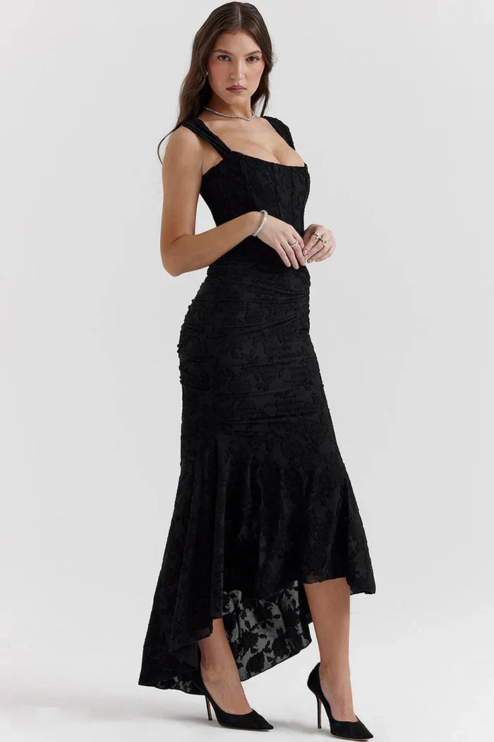 Vestido de Gala Corte Sirena de Encaje con Hombros Descubiertos para Mujer