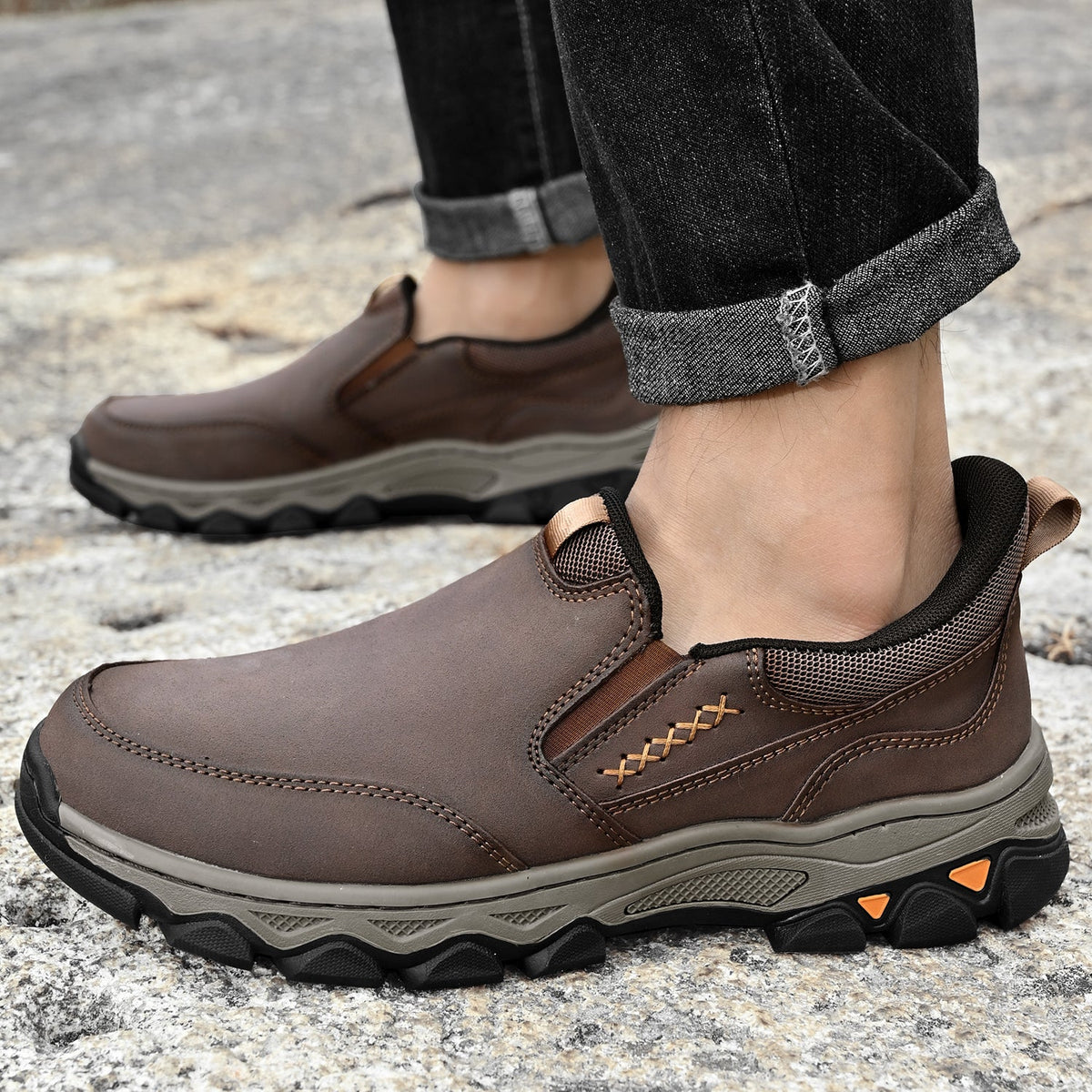 Zapatos de Cuero sin Cordones para Hombre con Suela Antideslizante