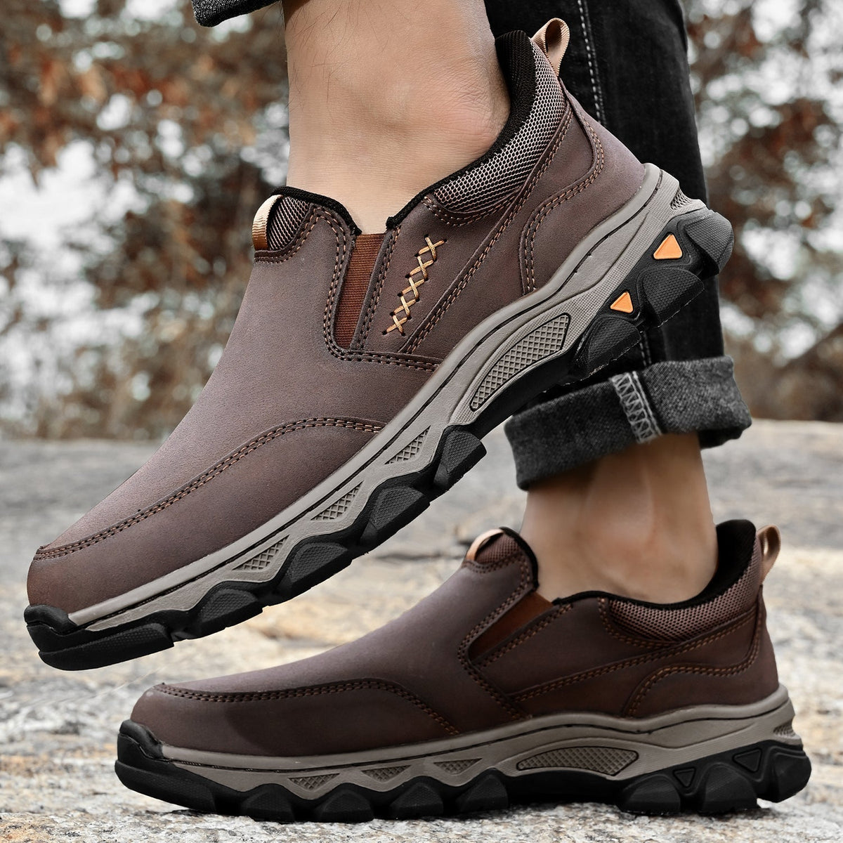 Zapatos de Cuero sin Cordones para Hombre con Suela Antideslizante
