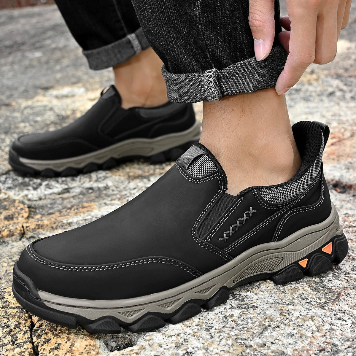 Zapatos de Cuero sin Cordones para Hombre con Suela Antideslizante