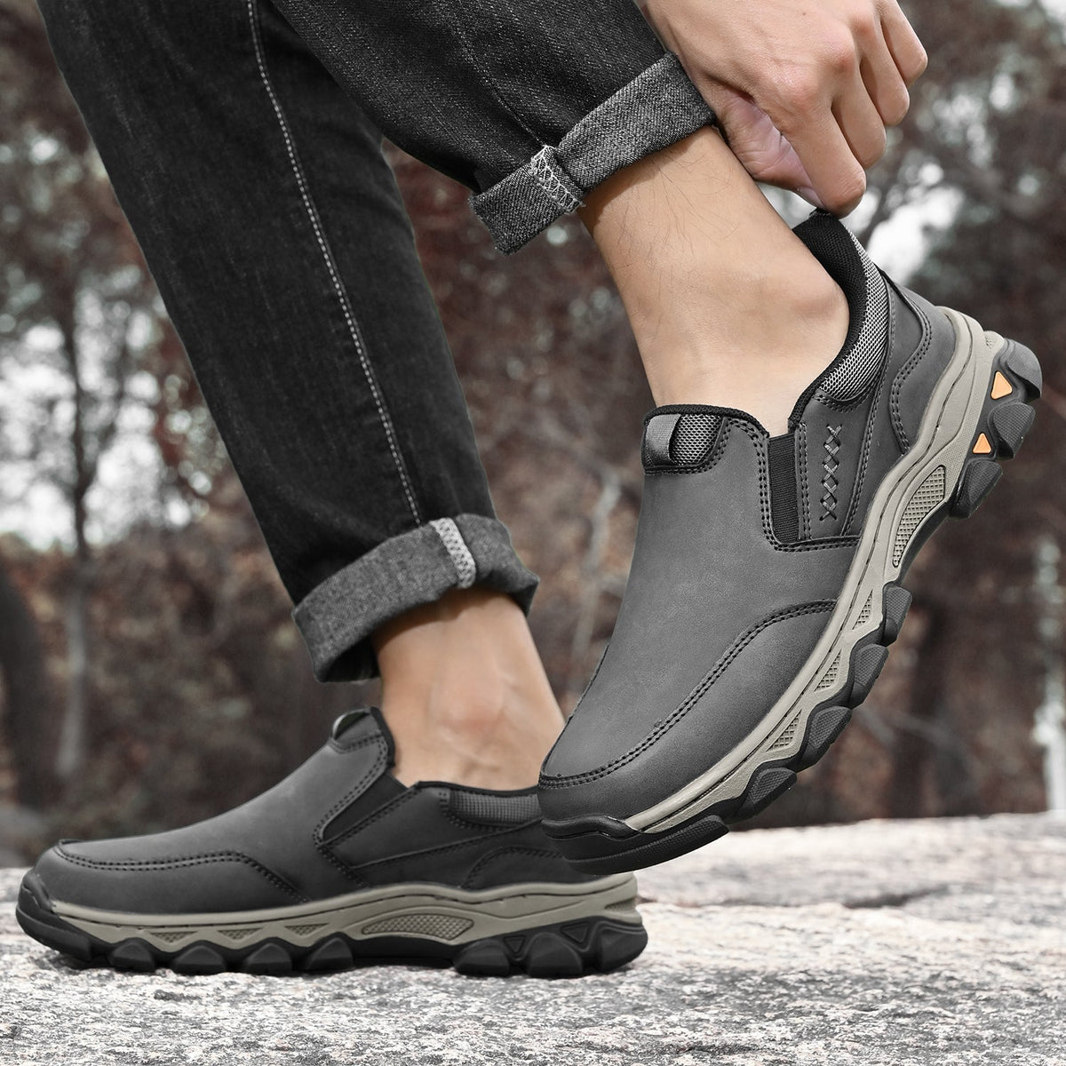 Zapatos de Cuero sin Cordones para Hombre con Suela Antideslizante