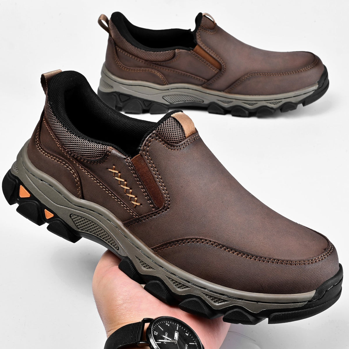Zapatos de Cuero sin Cordones para Hombre con Suela Antideslizante