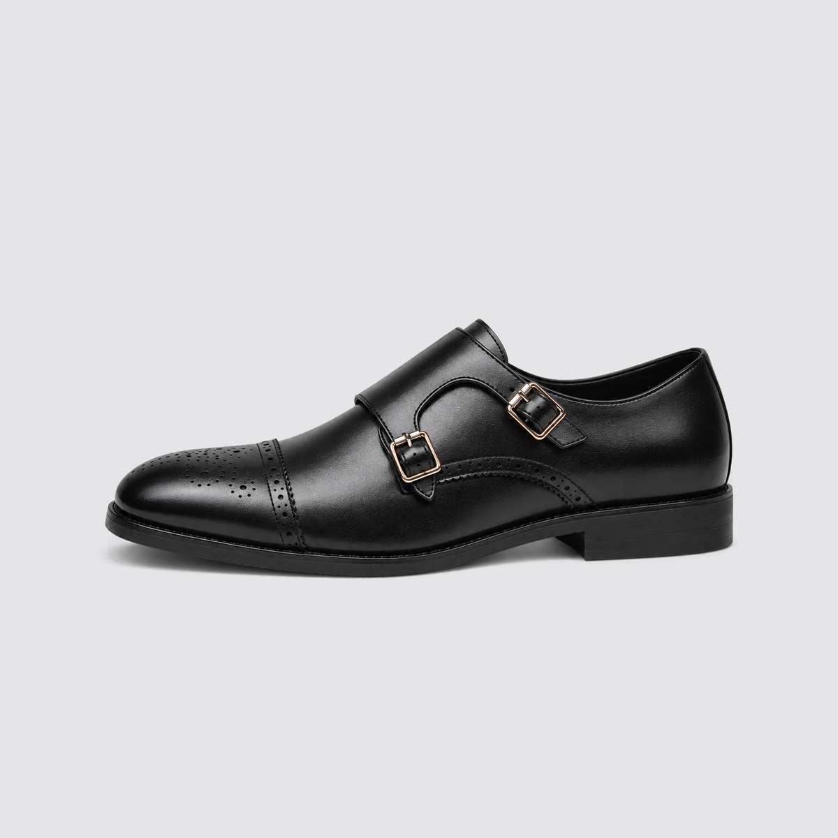 Zapatos de Vestir de Hombre con Doble Hebilla Monk y Puntera Estilizada