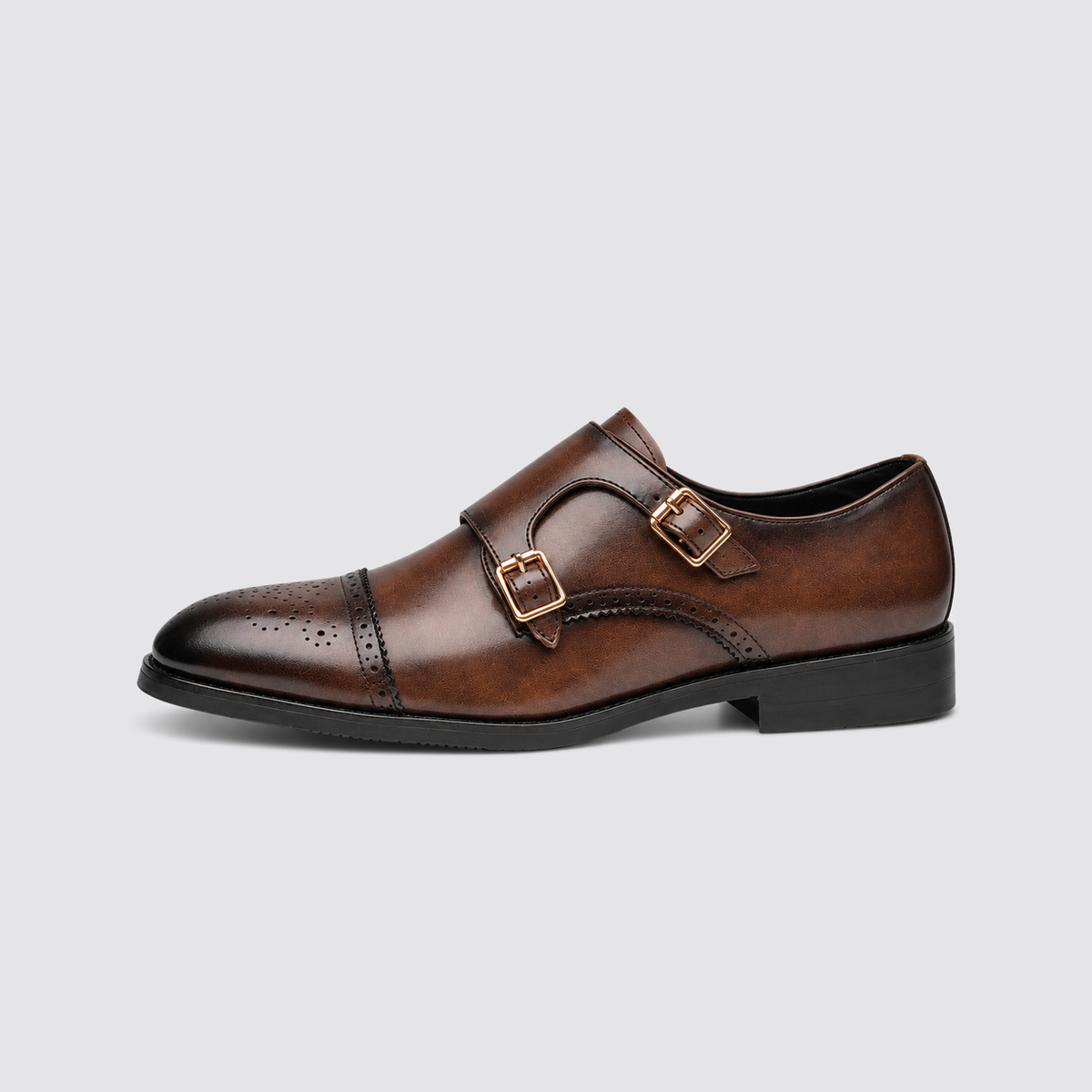 Zapatos de Vestir de Hombre con Doble Hebilla Monk y Puntera Estilizada