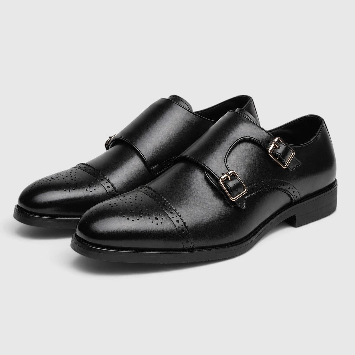 Zapatos de Vestir de Hombre con Doble Hebilla Monk y Puntera Estilizada
