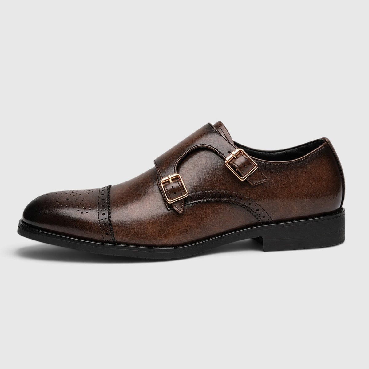 Zapatos de Vestir de Hombre con Doble Hebilla Monk y Puntera Estilizada